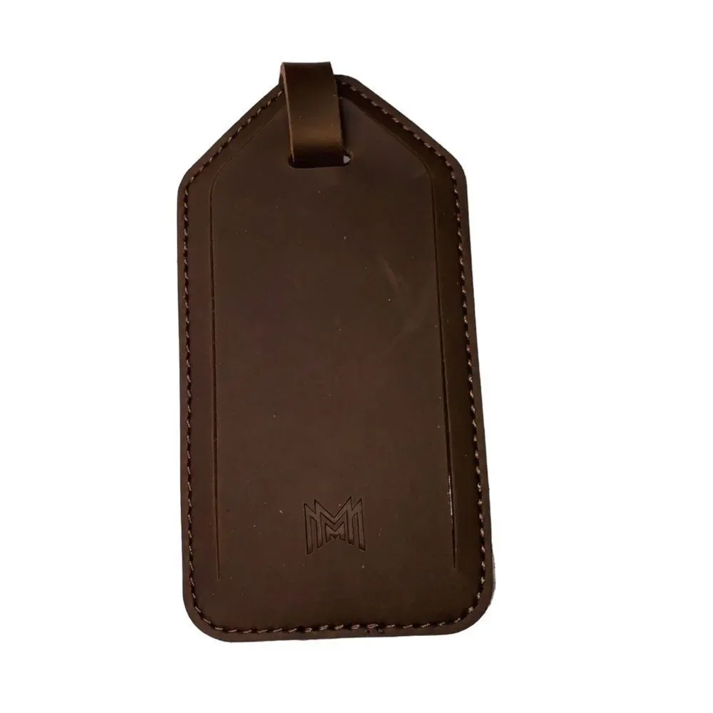 NWT Modern Made Man Brown Leather Luggage Tag